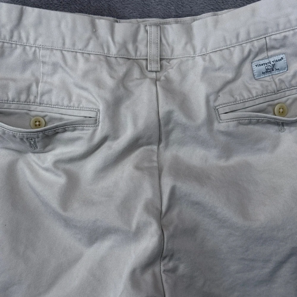 Vineyard Vines Breaker Shorts Mens Size 35 Khaki Tan Cotton Twill